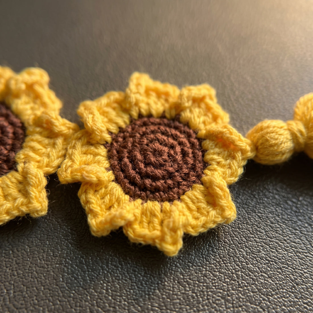 [BerryBow Canonical] BB-BM-FLO-YEL-01 | Hero | Baby Sunflower Crochet Bookmark – Handmade by Berry Bow