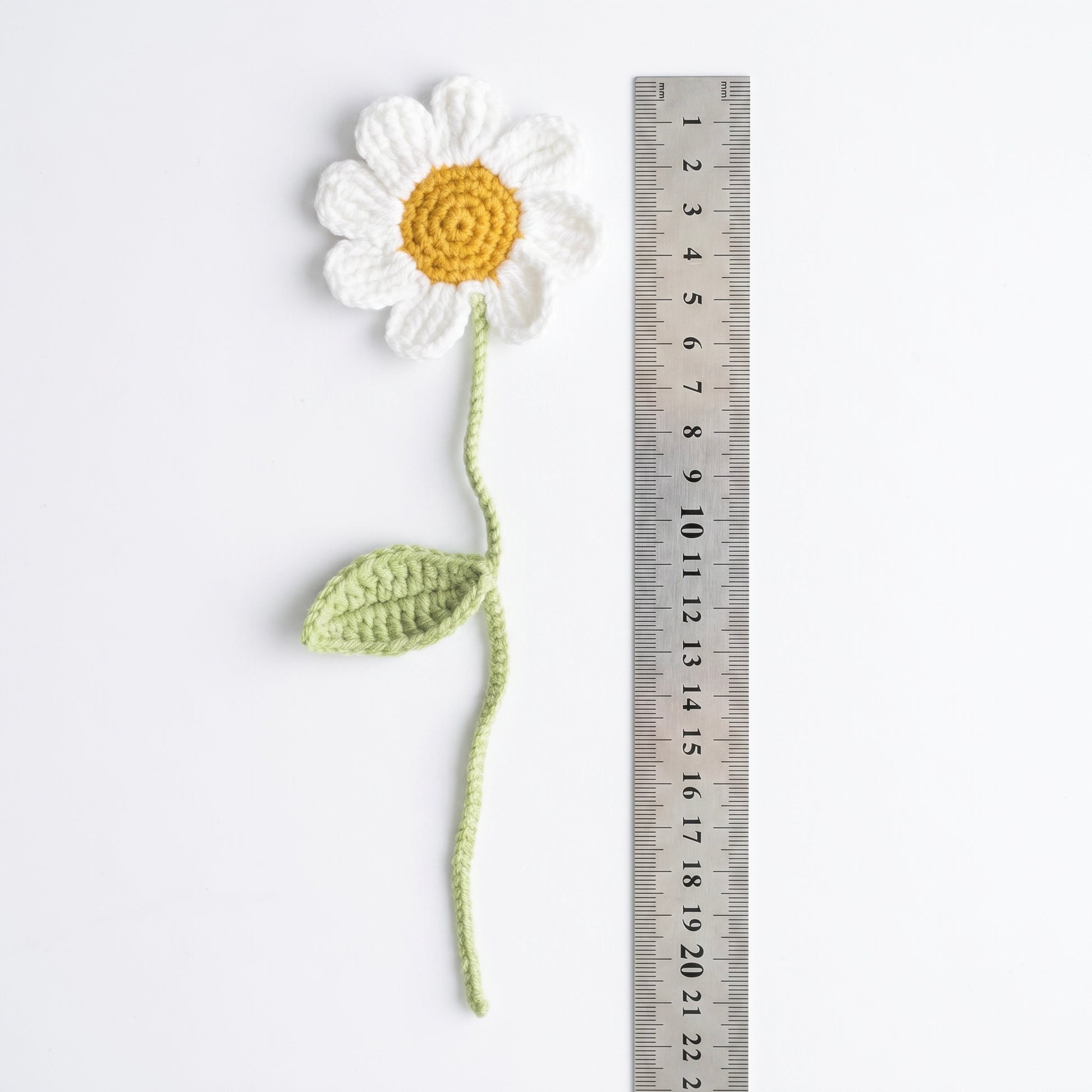 White Daisy Crochet Bookmark during the handmade crochet process