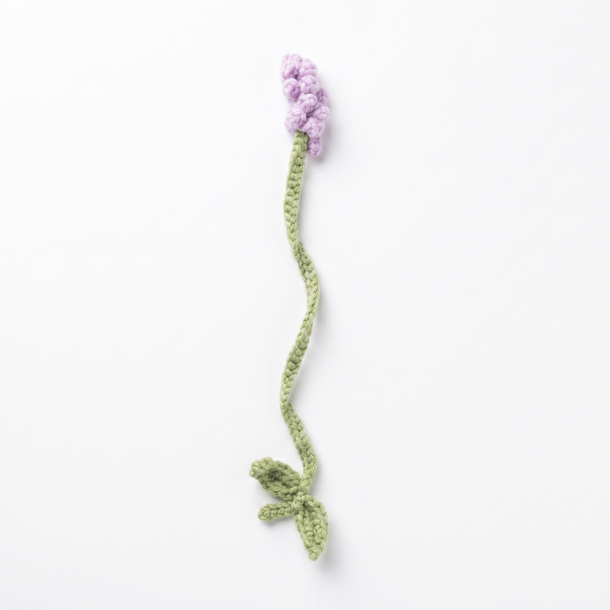 Baby Lavender Crochet Bookmark on a clean white background