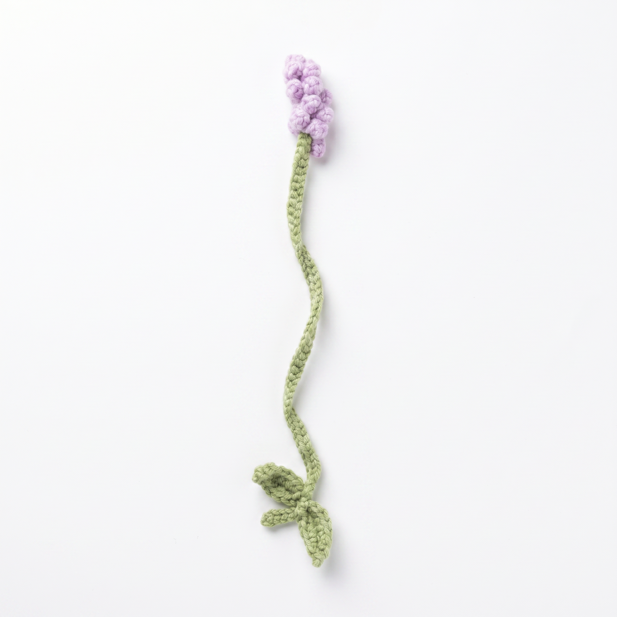Baby Lavender Crochet Bookmark on a clean white background