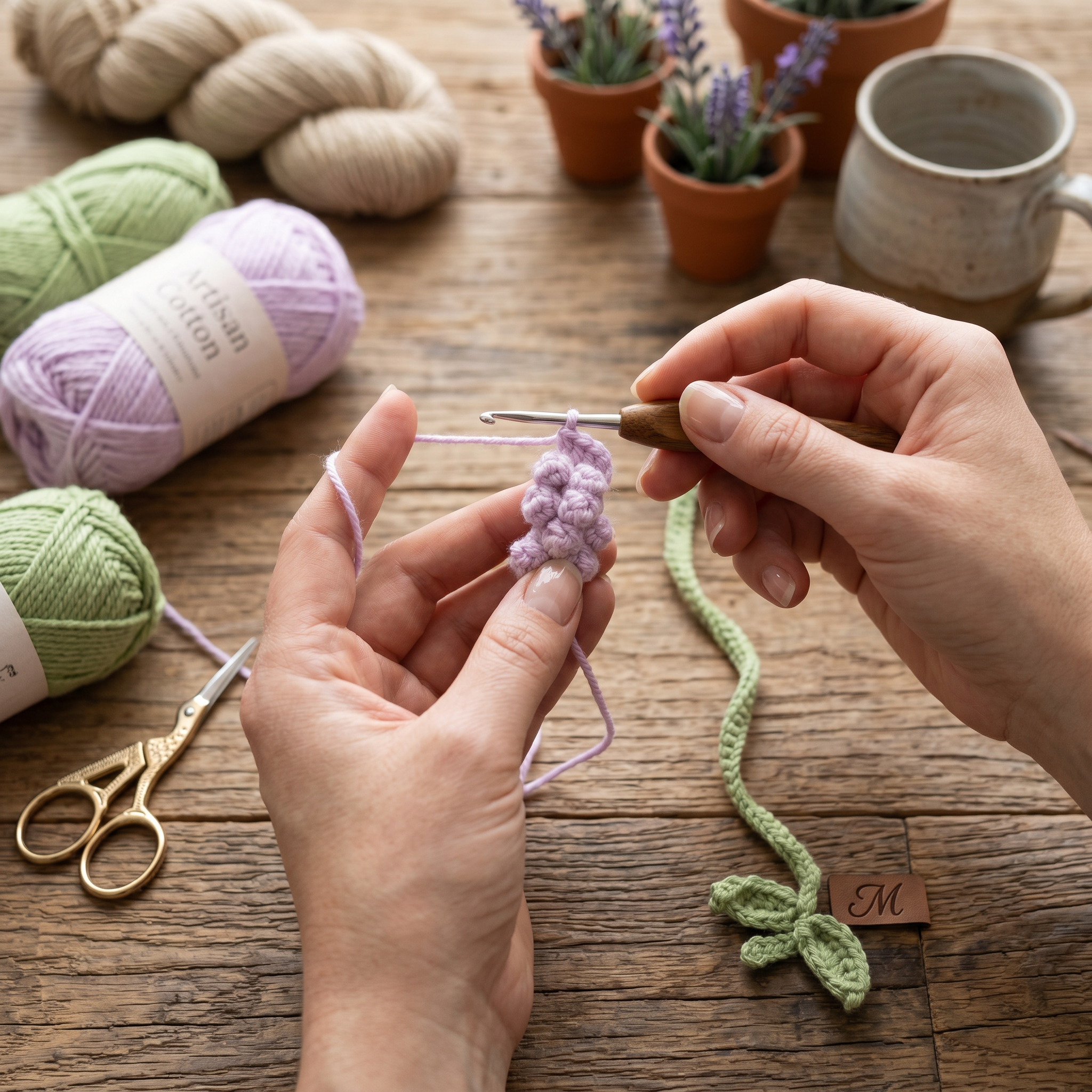 Baby Lavender Crochet Bookmark styled product detail