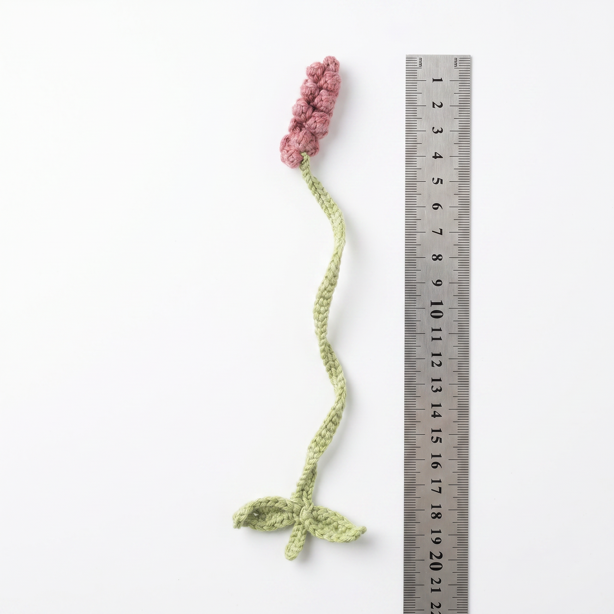 Soft Purple Lavender Crochet Bookmark during the handmade crochet process