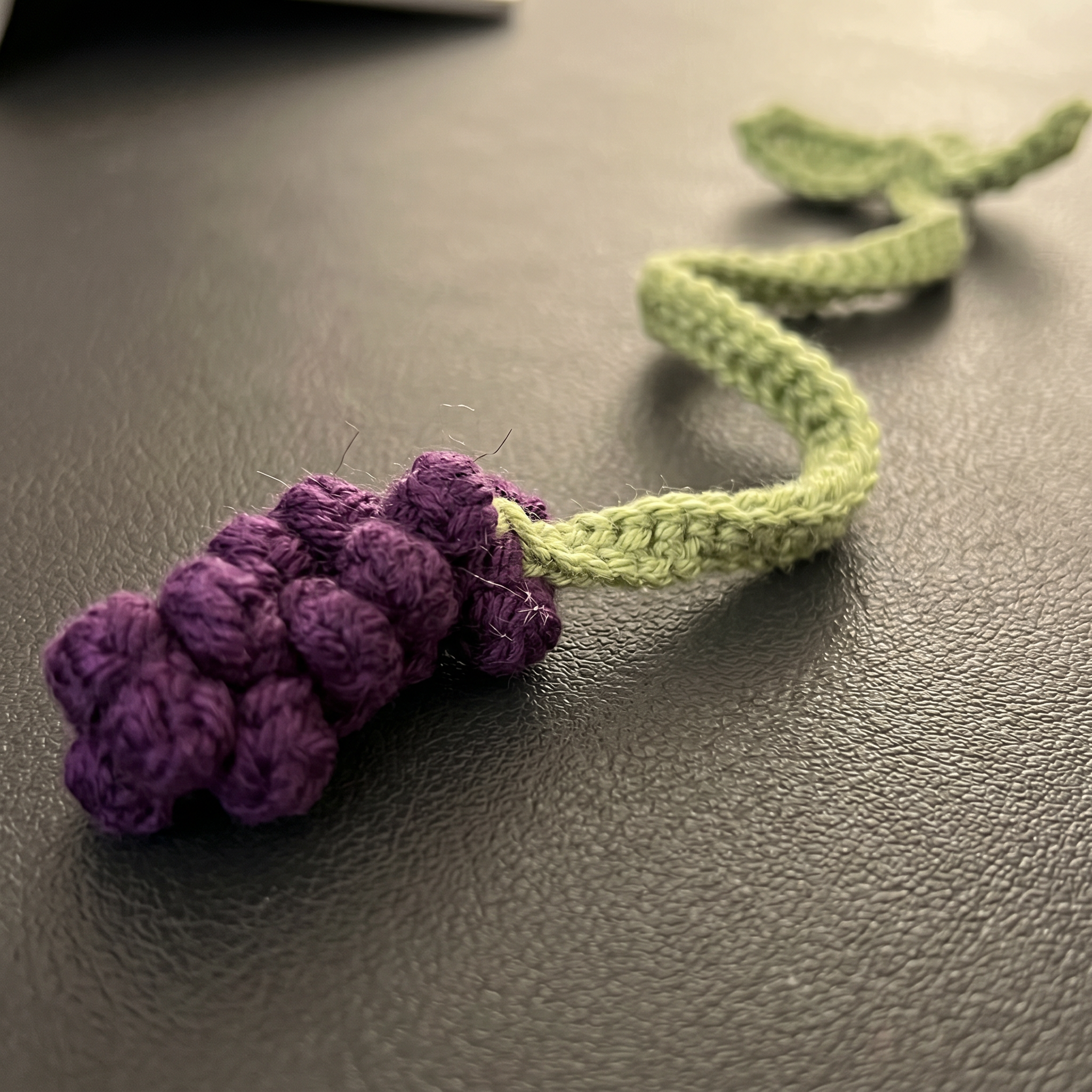 Deep Purple Lavender Crochet Bookmark close-up showing crochet texture and handmade details