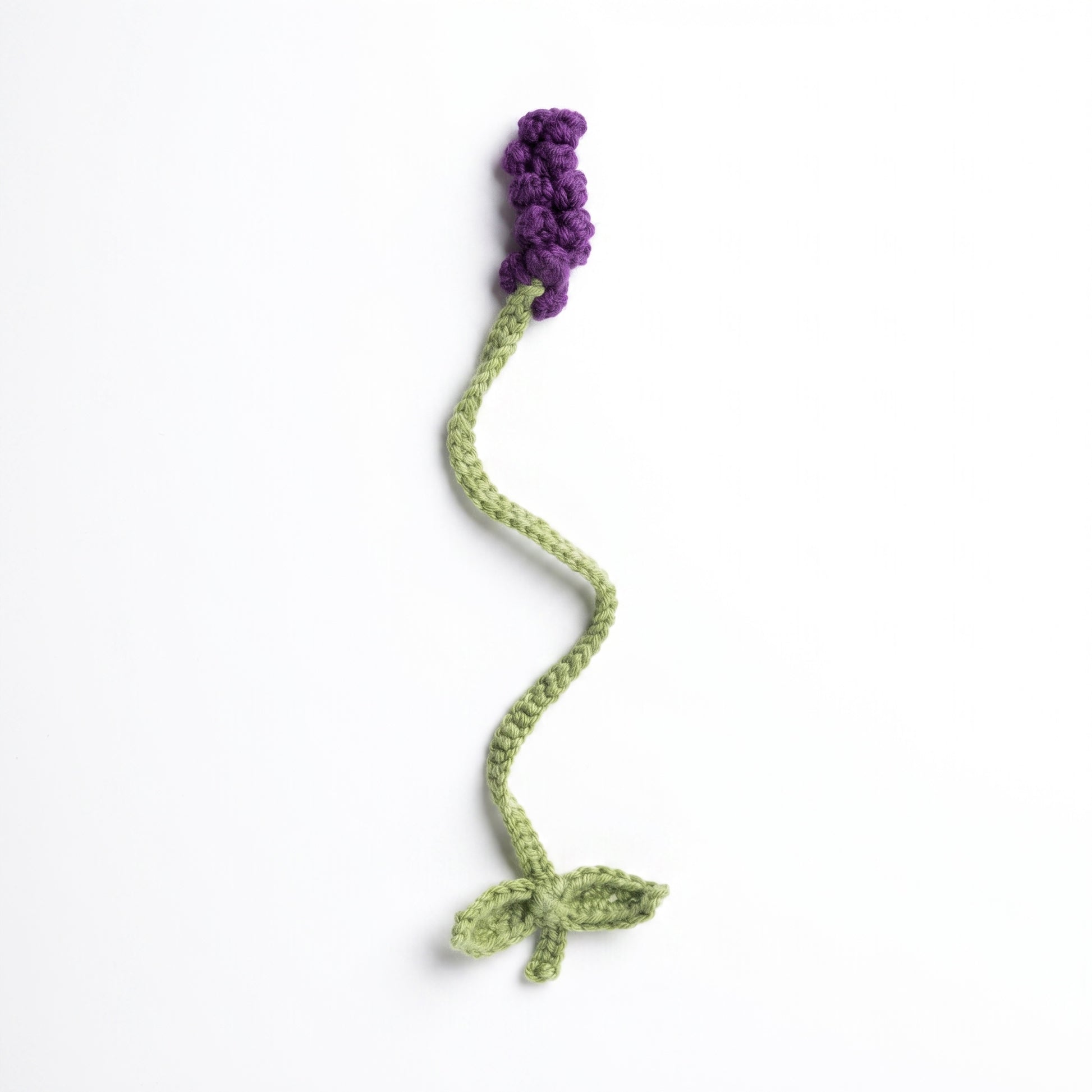 Deep Purple Lavender Crochet Bookmark on a clean white background