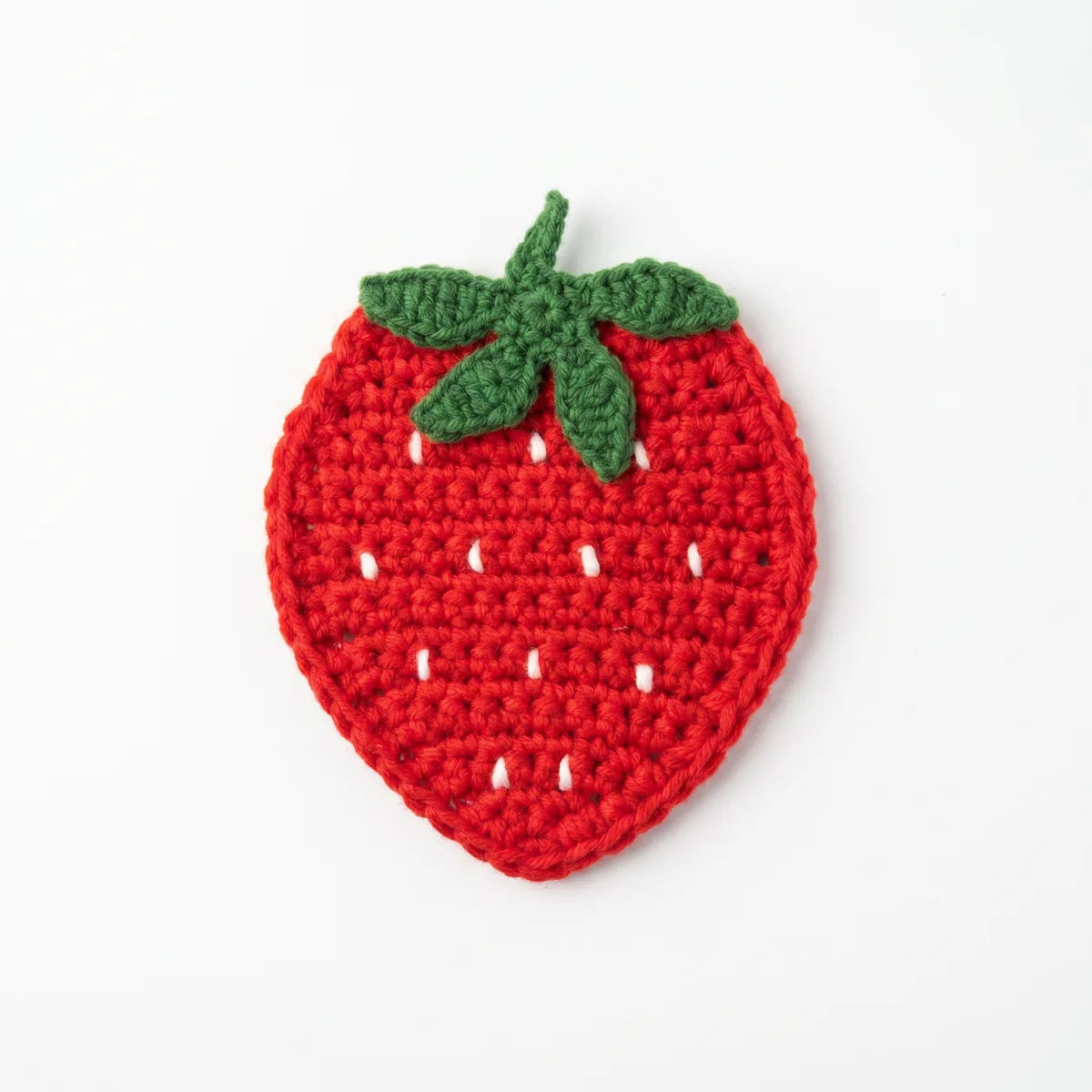 Strawberry crochet coaster by BerryBow